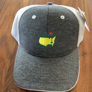 Grey and white masters hat